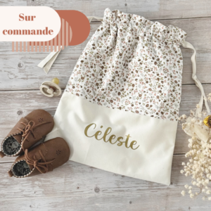 pochon bébé personnalisé rangement cadeau naissance maternité