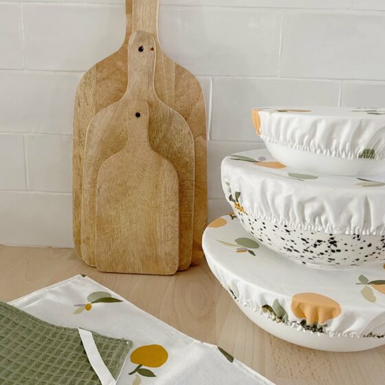 charlottes alimentaires tissu enduit motif agrumes