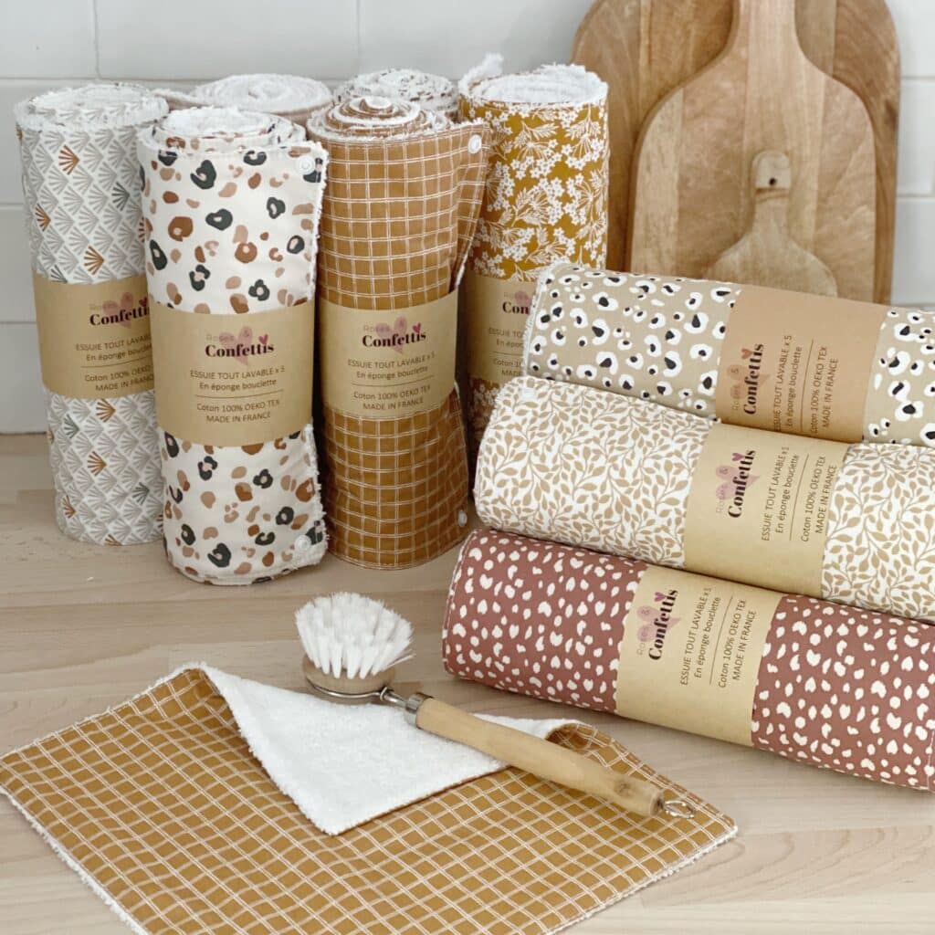 Capeebara Essuie-Tout Lavable 100% Bambou - Débarbouillettes Réutilisables Multicouleur