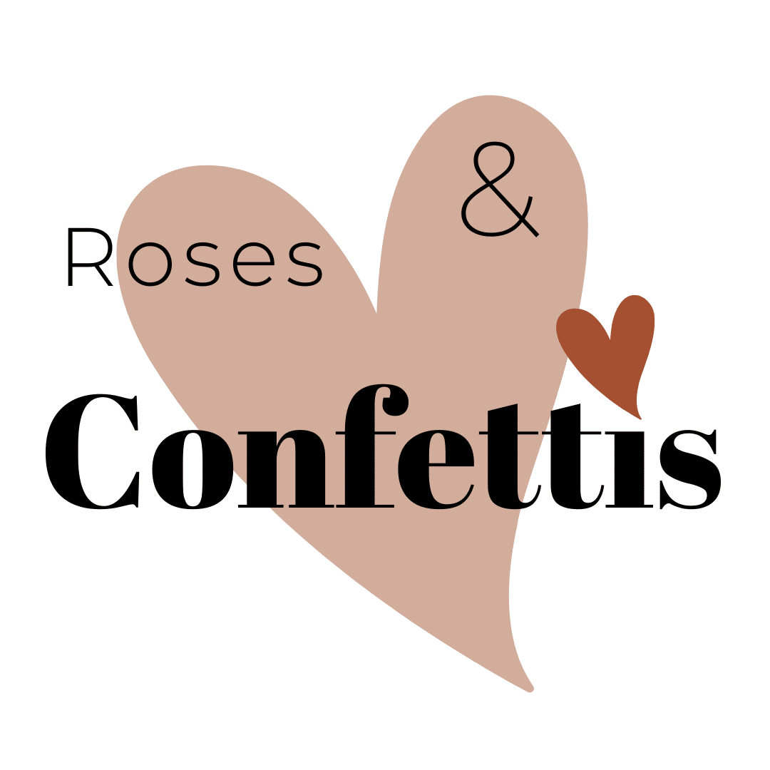 Roses et Confettis Accessoires textiles & cadeaux naissance personnalisables, made in France logo