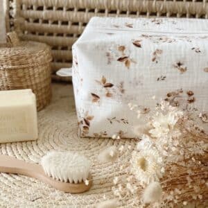 maxi trousse vanity impermeable double gaze fleurs olympe