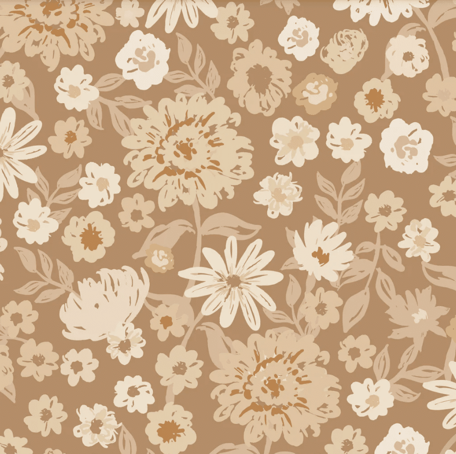 fleurs marrons family fabrics AMBRE