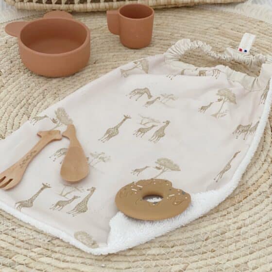 serviette cantine table enfant tour elastique safari