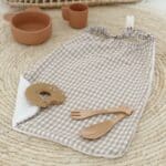 Serviette de cantine Vichy beige