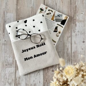 housse livre avec poche personnalisable velours