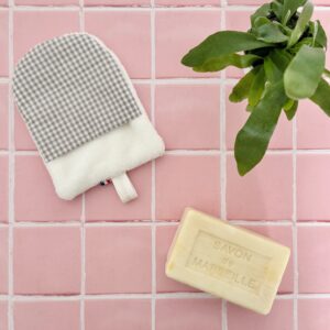 gant toilette enfant autonomie proprete vichy