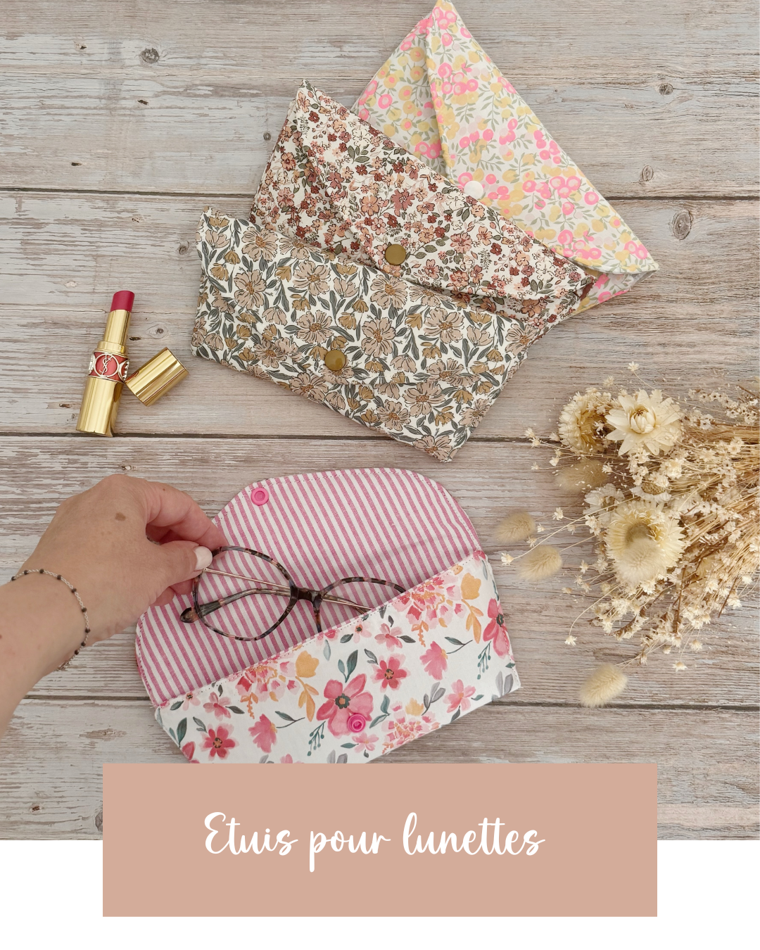 etui lunettes en tissu cadeau maman mamie tata
