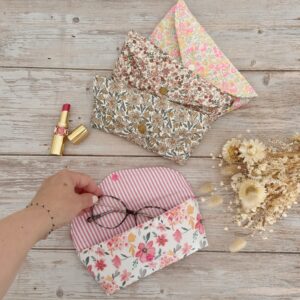 etuis lunettes en tissu liberty leopard fleurs