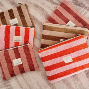 pochette plage bisous salés eponge rayures ete sac
