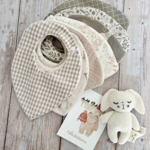 bavoir naissance semainier animaux garcon cadeau naissance