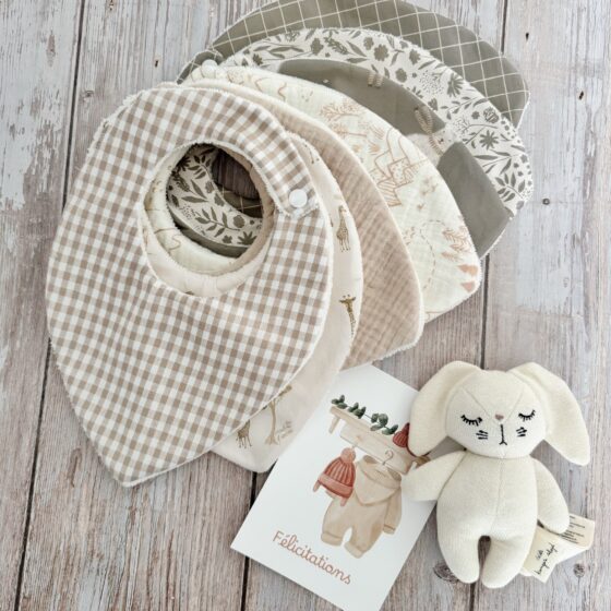 bavoir naissance semainier animaux garcon cadeau naissance