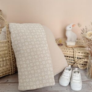 couverture bebe double gaze mi saison blanche