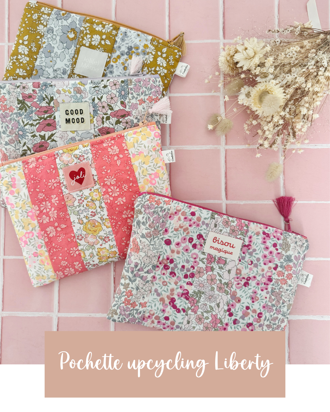 pochette upcycling liberty