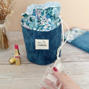 panier pochon cadeau pour elle noel liberty clarabell bleu