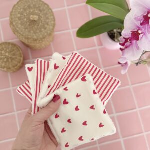 lingettes lavables amour saint valentin zero dechet