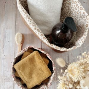 panier tissu velours rangement chambre decoration bebe