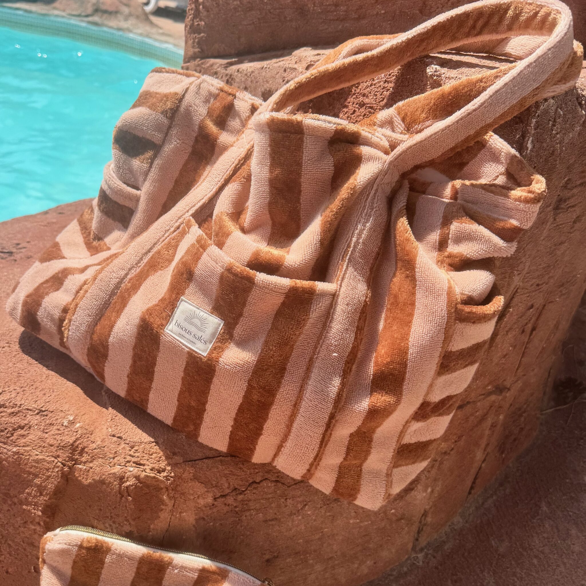 sac de plage éponge poches été vacances