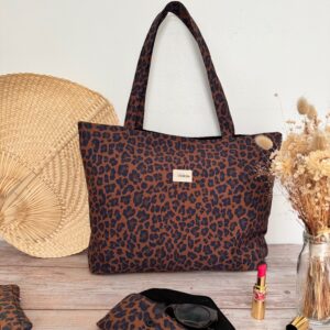tote bag leopard personnalisable