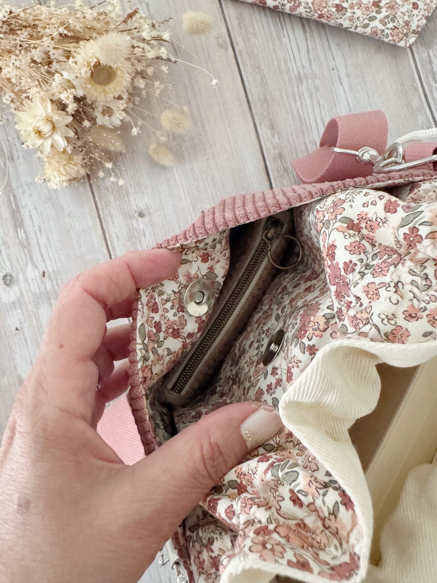 poche avant sac bandouliere crossbody velours cadeau personnalise maman