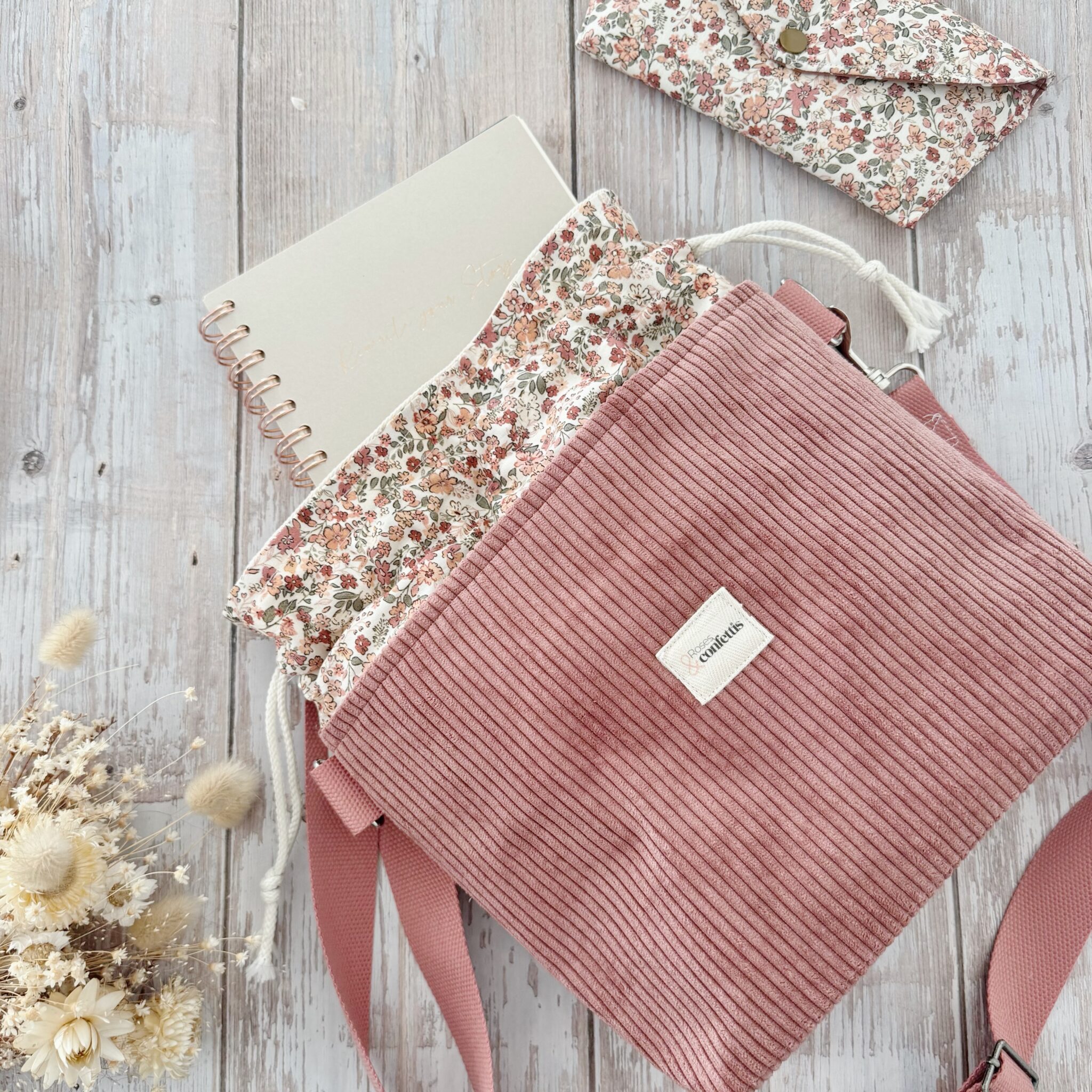 Sac seau bandoulière velours – Image 3