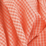 SEERSUCKER vichy petites carreaux corail et rose