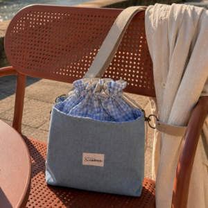 sac bandouliere denim et vichy