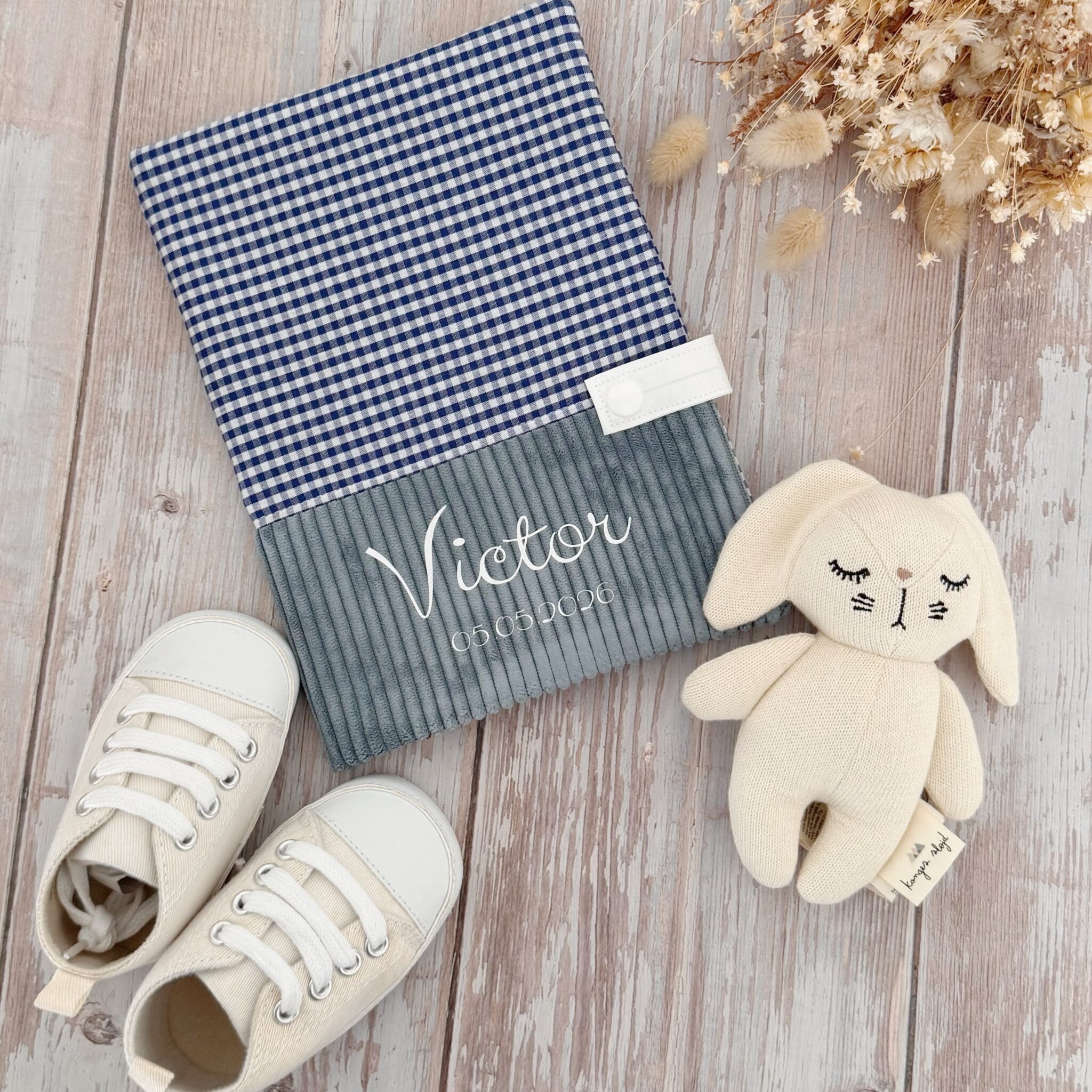 protege carnet personnalisé bebe velours